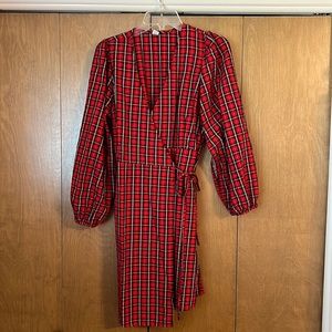 Plaid Wrap Dress